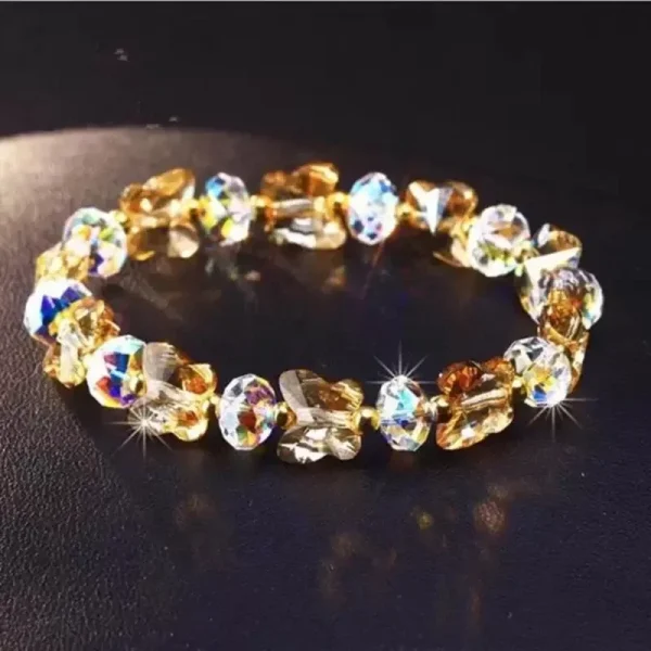 Fashion Butterfly Charm Crystal Stretch Beaded Bracelets Elastic Rope Women Temperament Bracelet - Image 3