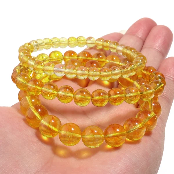 OAIITE Citrine Bracelet for Women Quartz Crystal Agate Jewelry Birthday Gift Yoga Meditation Stretch Wealth Bracelet for Men - Image 2