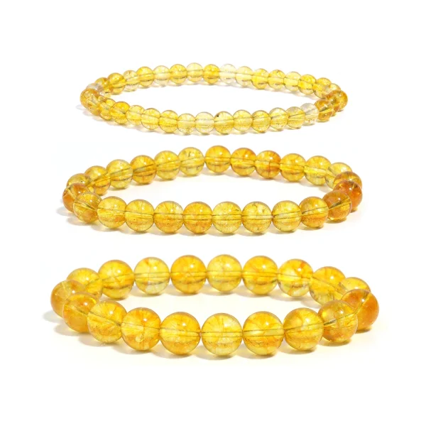 OAIITE Citrine Bracelet for Women Quartz Crystal Agate Jewelry Birthday Gift Yoga Meditation Stretch Wealth Bracelet for Men