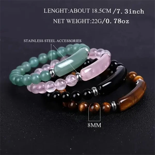 1pc Healing Handmade Stone Bracelet Turquoise Natural Malachite Gemstone Crystal Rough Bracelet Body Energy Yoga - Image 2